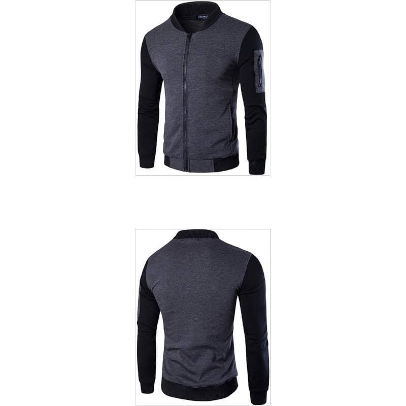 1pcs men,s fit body fleece jacket Grey 3