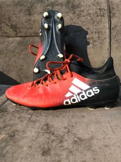 Original Adidas Red and Black Techfit Football Cleats UK 10