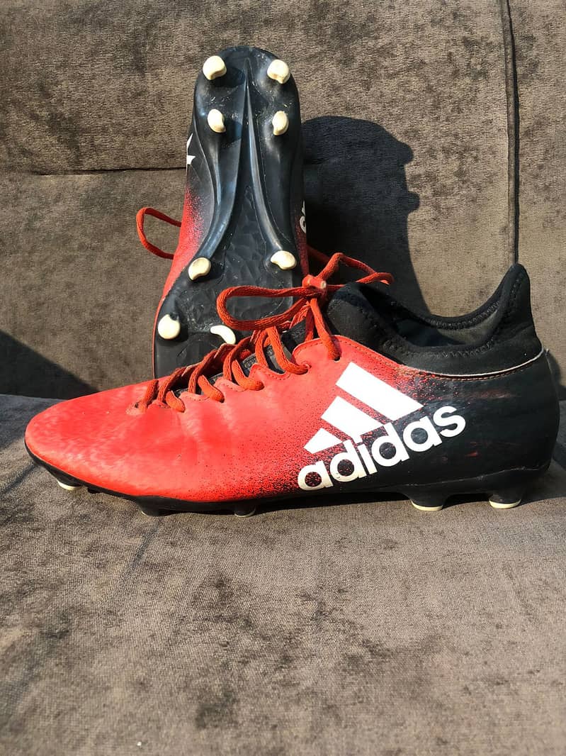 Original Adidas Red and Black Techfit Football Cleats UK 10 0