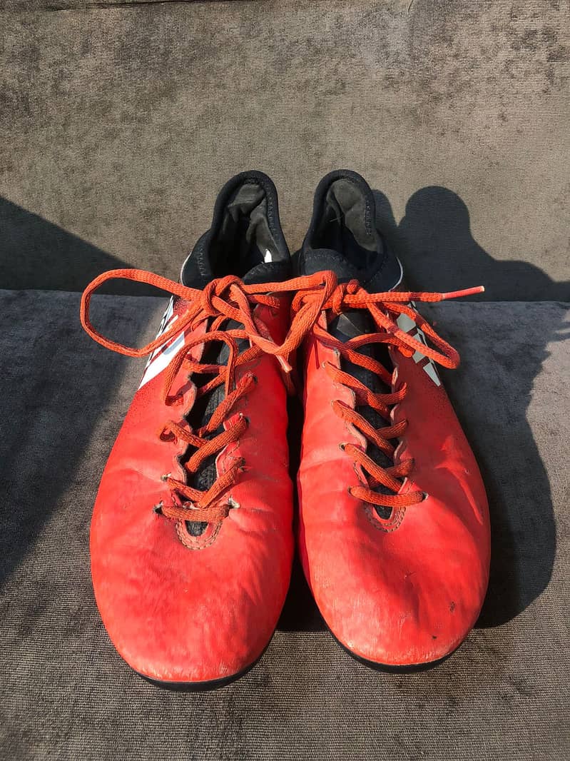 Original Adidas Red and Black Techfit Football Cleats UK 10 2