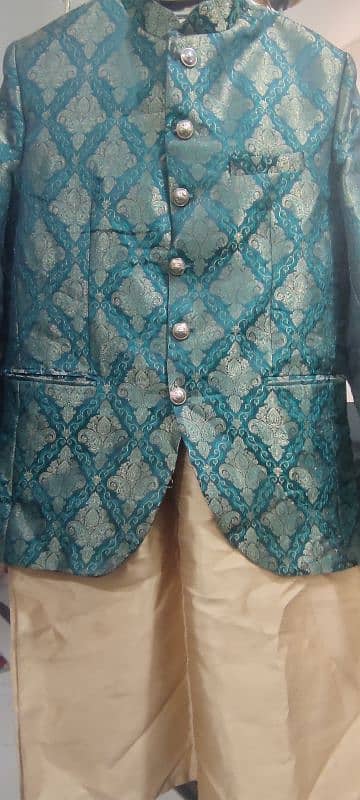 Indian Rao silk suit with jamawar prince coat 1