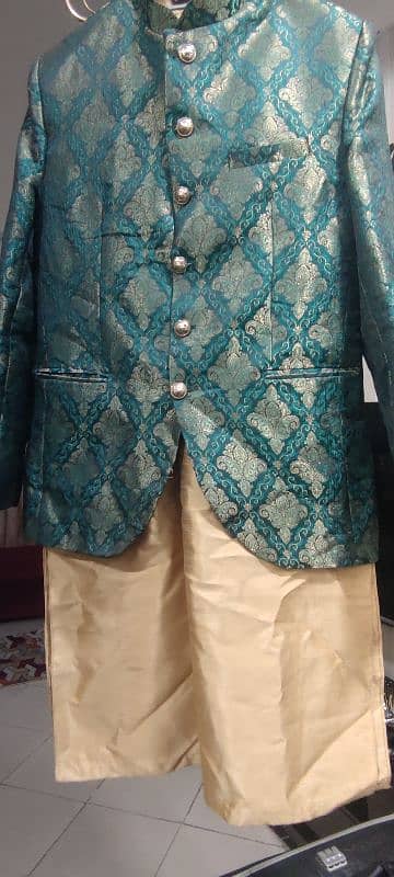 Indian Rao silk suit with jamawar prince coat 3