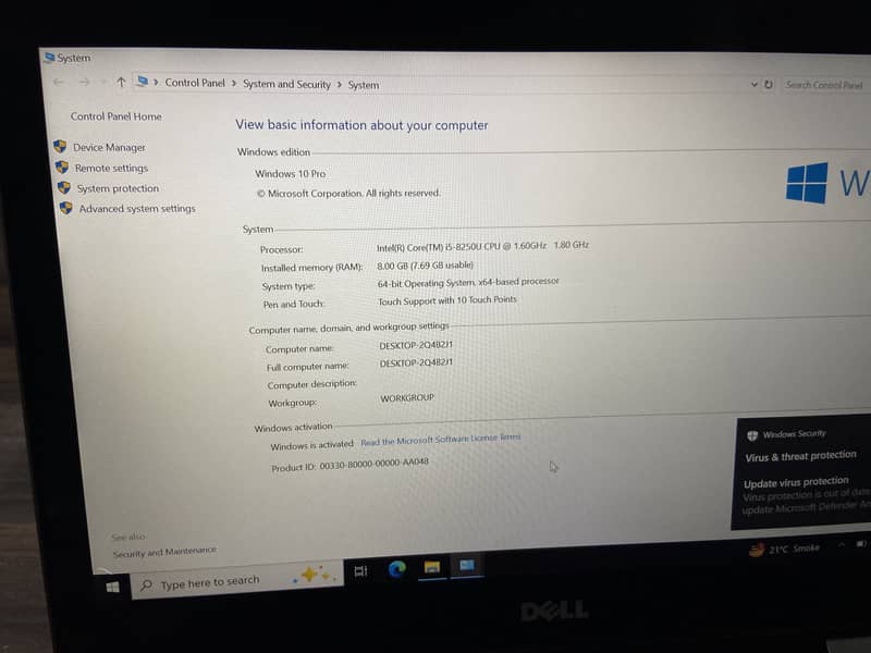 Dell Core  i5 8th Generation 8/256 SSD|| dell tuch laptop.  4