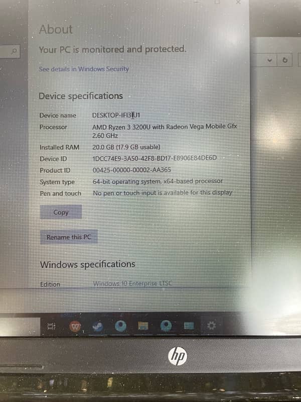 hp reyzen 3        20 gb ram 1