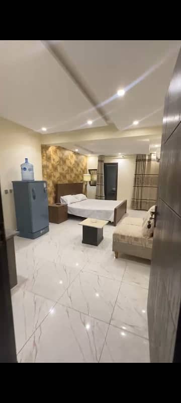 BRAND NEW FULLY FURNISHED ONE BED STUDIO APARTMENT FOR SALE IN IQBAL BLOCK SECTOR E BAHRIA TOWN LAHORE 1