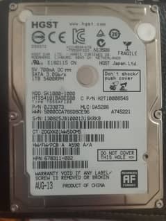 1 TB HGST ( Hitachi Hard Drive) laptop SATA