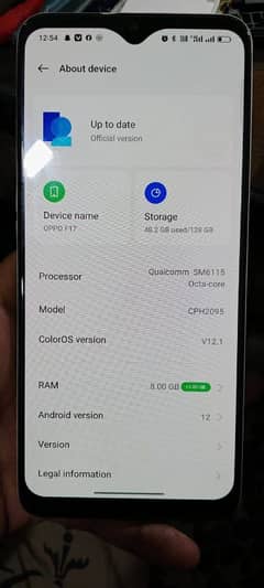 oppo f17 8 GB 128 GB