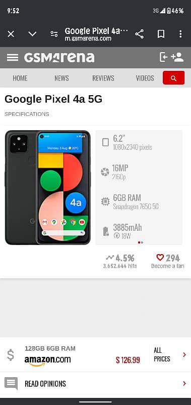 goohle pixel 4A 5g PTA 5