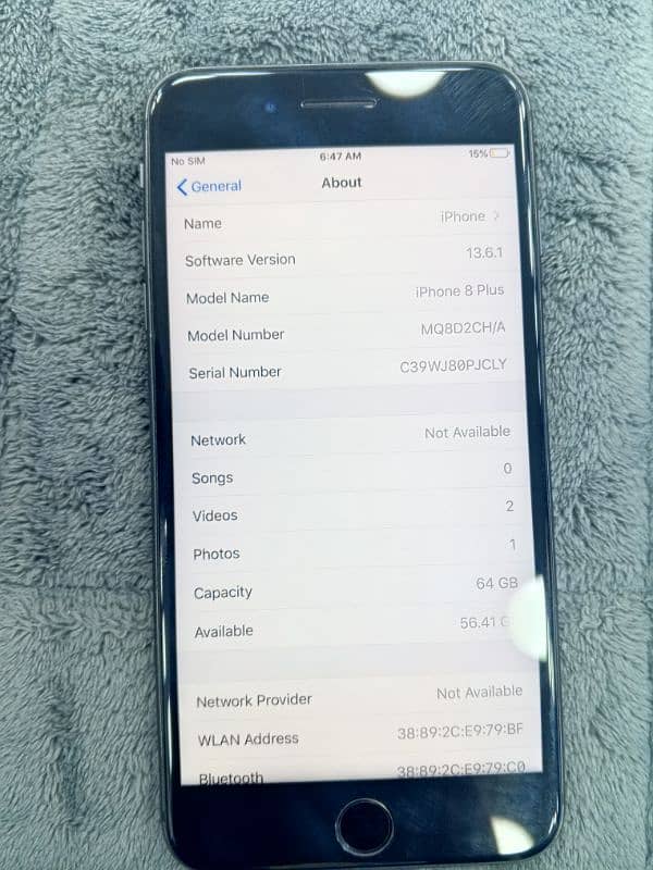 IPHONE 8PLUS 64GB NON PTA WATER PICK 10/10 CONDITION 90HEALT 1