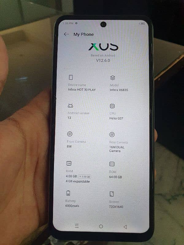 infinix Hot 30 play 4+4 64 fresh condition 2
