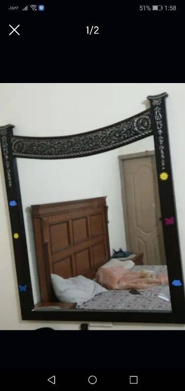 Brown colour mirror urgent sale 1