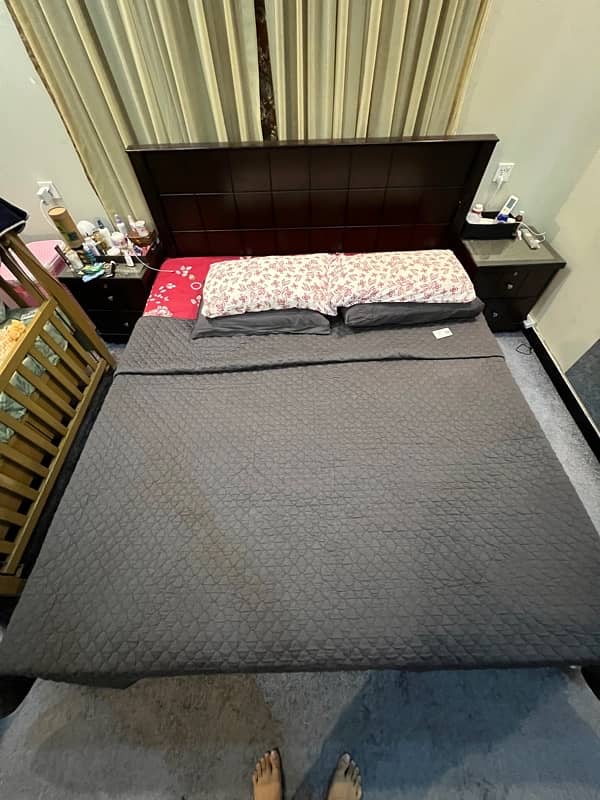 Bed | Queen Size Bed | Wood Bed with Mattress 1