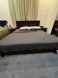 Bed | Queen Size Bed | Wood Bed with Mattress