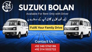 Suzuki Bolan ,Rent A Carry Daba With driver, Tour, Rental Service