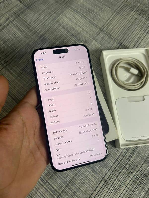 IPHONE 15PRO MAX JV 256GB LLA 7