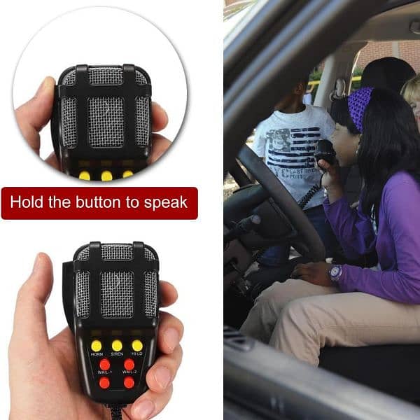 7-Sound Loud Car Warning With Mic Alarm Loudspeaker 12V Siren Air Horn 2