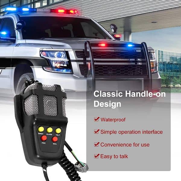 7-Sound Loud Car Warning With Mic Alarm Loudspeaker 12V Siren Air Horn 7