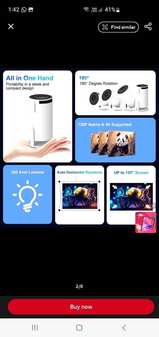 Projector 4K Android 11 HY300 dual wifi 9