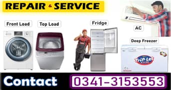 Automatic Washing Machine Repair Fridge AC Service Microwave Dispenser