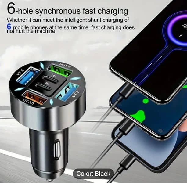 Baideluo 6 in 1 Super Fast Charger For Car 1