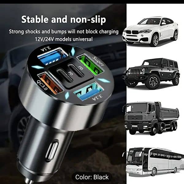 Baideluo 6 in 1 Super Fast Charger For Car 2