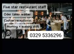 restaurant staff require oder taker waiter cashier kitchen helper