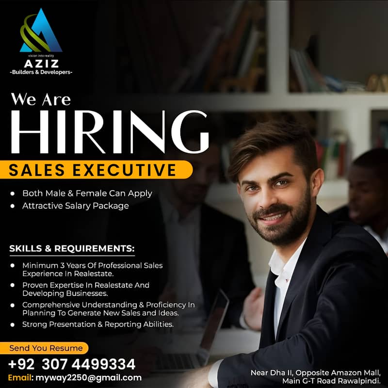 We are Hiring Sales Executive minimum 1 to 3 years Experience. 0