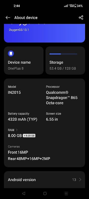 OnePlus 8  8GB128GB 2 Sim 5