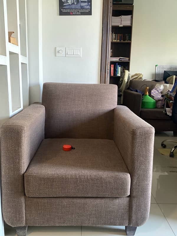 2-seater sofa and two 1-seater for sale, perfect for living rooms. 1