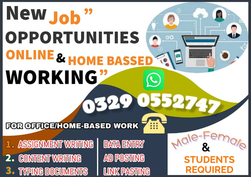 Online Job / Typing job / Assignment Job / Data Entry Job /Online Work 0