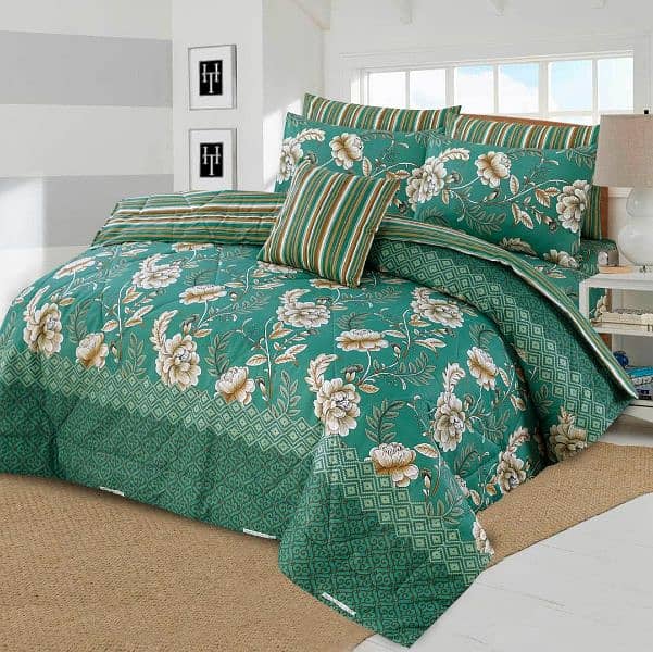 7 printed salonica cotton printed comforter set 0