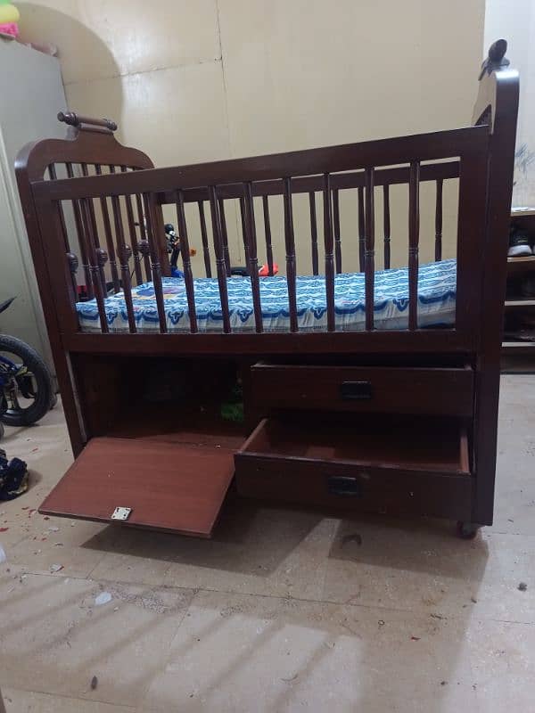 Baby Cot / Baby bed / Baby Crib of Solid Wood with Mattress 3