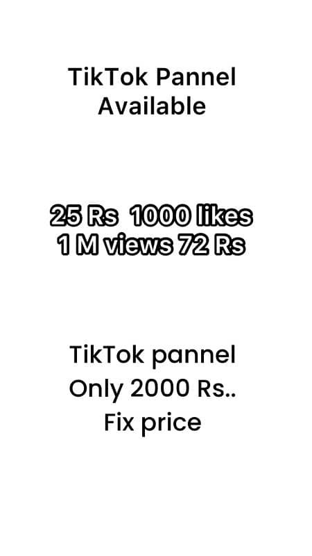 TikTok pannel available… 0