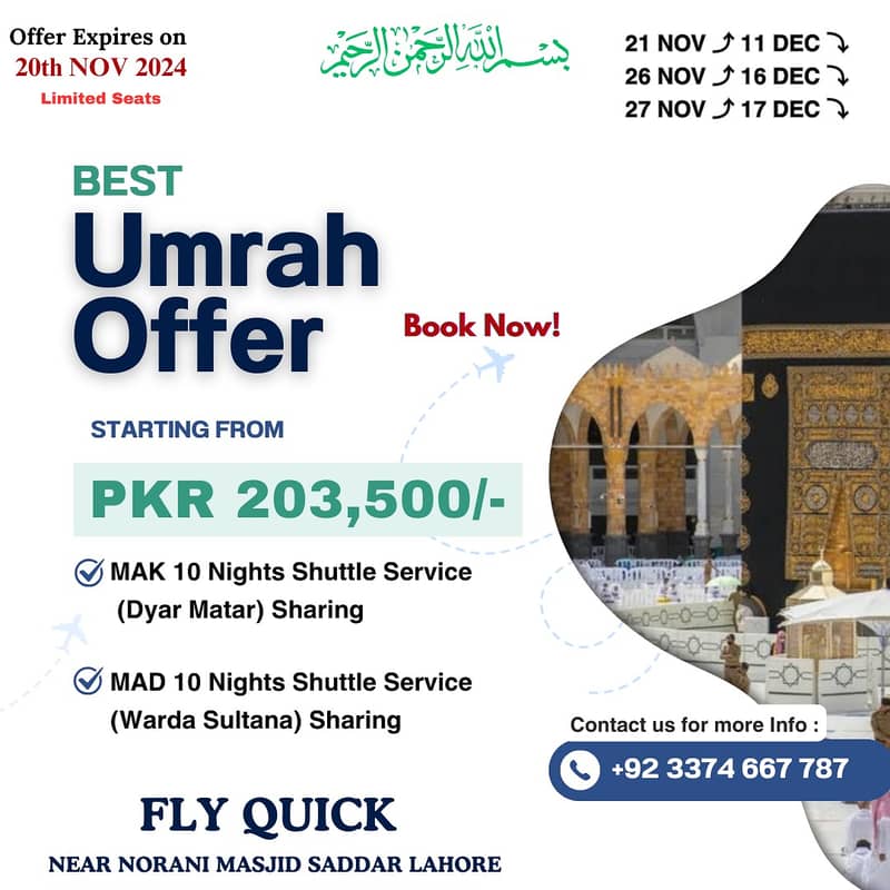 Hajj & Umrah Visas | 03374667787 0