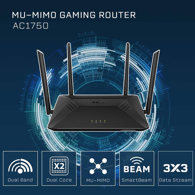 DLink AC1750 High Power Mesh Wi-Fi Gaming Router 0