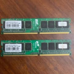 DDR2 Ram 512+512= 1GB plus 2GB Rams