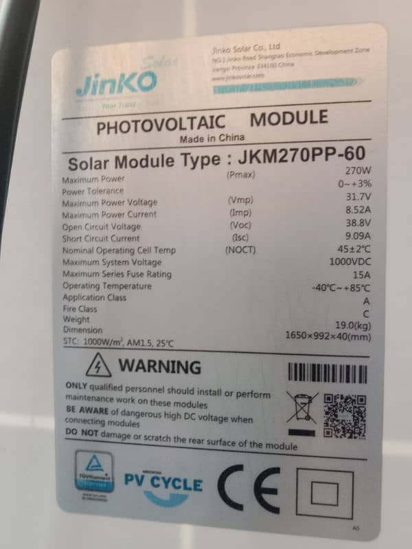 Good condition 270 watt jinko 70 Solar Panels For Sale 2