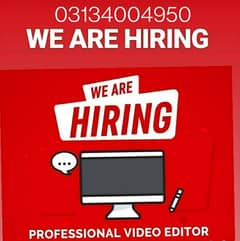 Job Available/  Video editor/ Data entry / Graphic designer / Hiring