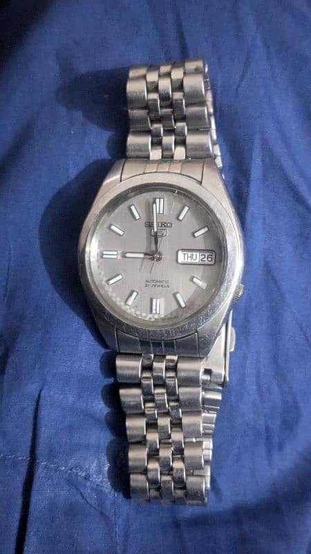 Seiko Silver Dial analog automatic Stainless steel watch For Men 1