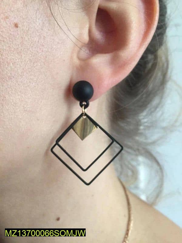 pair of arylic plated modern earrings 0