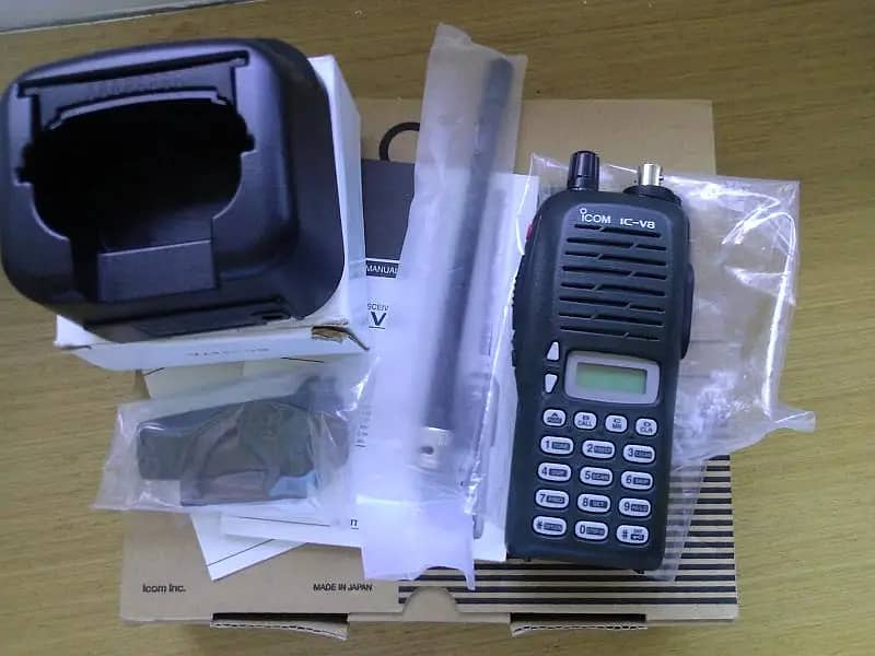 ICOM V8 walkie talkies original Japan Made VHF radio Set Box pack 8W 2