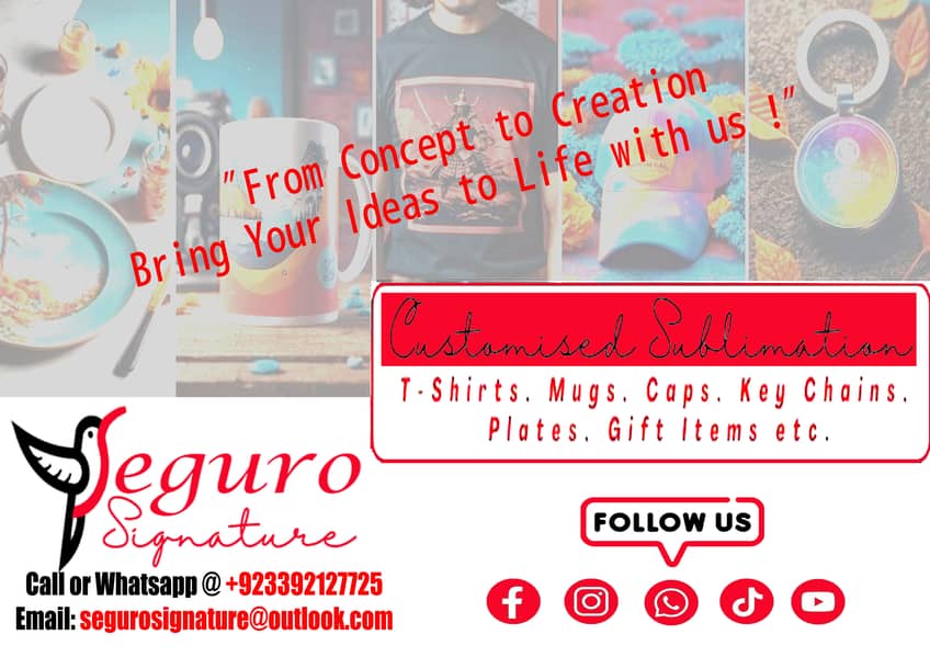 Customized Sublimation Printing Service for Personal & Corporate Use 0