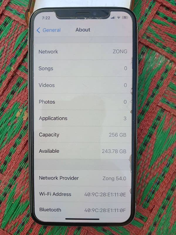 IPhone X 256 gb PTA Approved 0