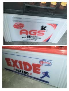 02 batteries Exide 23 and AGS 11 plates working good (Read Ad)