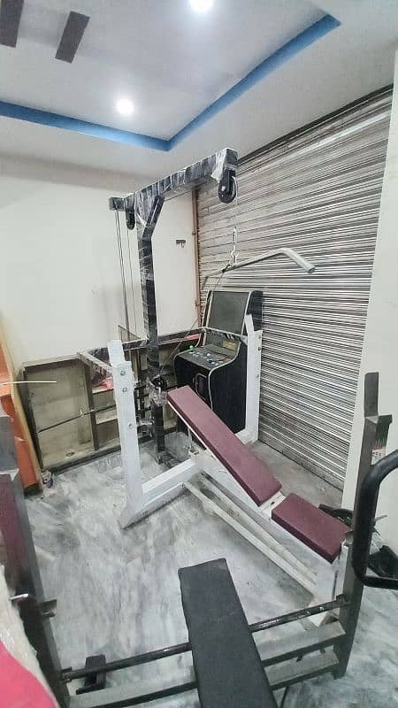 Multi gym home station bench press lat pull down rowing weight lifting 3