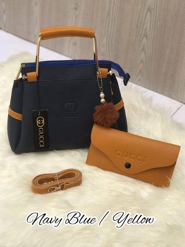 Women Leather Plain Hand Bag 1