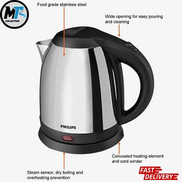 Philip Electric Kettle New Stoke (2.0 Litre) Hot Water Kettle Elegant 1