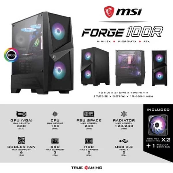 Gaming caseing MSI MAG Forge 100 2