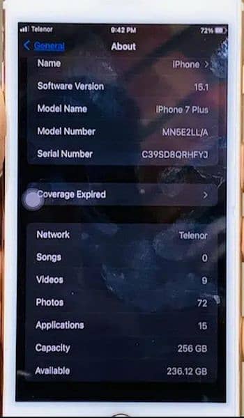 I phone 7 plus 256 GB PTA approved 1