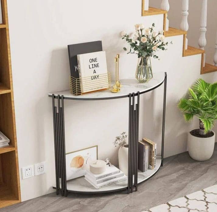 Half-moon console table > entryway table > hallway decor > small space 0